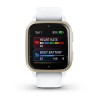Garmin Venu Sq 2 -kello - Cream Gold valkoisella silikonirannekkeella - 010-02701-11