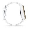 Garmin Venu Sq 2 -kello - Cream Gold valkoisella silikonirannekkeella - 010-02701-11