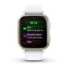 Garmin Venu Sq 2 -kello - Cream Gold valkoisella silikonirannekkeella - 010-02701-11