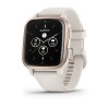Venu Sq 2 Music Edition Garmin kello - Peach Gold ja norsunluunvärinen silikonihihna - 010-02700-11