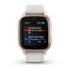 Venu Sq 2 Music Edition Garmin kello - Peach Gold ja norsunluunvärinen silikonihihna - 010-02700-11