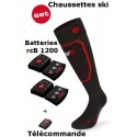 Uppvärmda skidstrumpor Heat Sock 5.0 tåhätta Lenz + litiumbatterier pack rcB1200 + fjärrkontroll