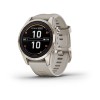 Fenix 7S Pro Garmin -kello - Sapphire Solar Edition, titaani, vaalea kulta, hiekkabeigellä rannekkeella vaalean kultaisella solj