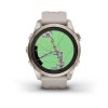 Fenix 7S Pro Garmin -kello - Sapphire Solar Edition, titaani, vaalea kulta, hiekkabeigellä rannekkeella vaalean kultaisella solj