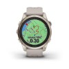 Fenix 7S Pro Garmin -kello - Sapphire Solar Edition, titaani, vaalea kulta, hiekkabeigellä rannekkeella vaalean kultaisella solj