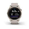 Fenix 7S Pro Garmin -kello - Sapphire Solar Edition, titaani, vaalea kulta, hiekkabeigellä rannekkeella vaalean kultaisella solj