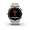 Fenix 7S Pro Garmin -kello - Sapphire Solar Edition, titaani, vaalea kulta, hiekkabeigellä rannekkeella vaalean kultaisella solj