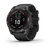 Fenix 7X Pro Garmin -kello - Sapphire Solar Edition, titaani, hiilenharmaa DLC mustalla hihnalla