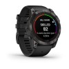 Fenix 7X Pro Garmin -kello - Sapphire Solar Edition, titaani, hiilenharmaa DLC mustalla hihnalla