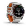 Fenix 7X Pro Garmin -kello - Sapphire Solar Edition, titaani, titaani harmaalla/oranssilla hihnalla