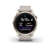 Garmin Epix Pro -kello - Sapphire Edition 42mm, titaani, vaalea kulta, hiekkabeigellä rannekkeella vaalean kultaisella soljella