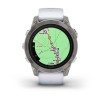 Garmin Epix Pro -kello - Sapphire Edition 47mm, titaani, hopea, valkoinen hihna