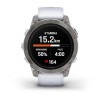 Garmin Epix Pro -kello - Sapphire Edition 47mm, titaani, hopea, valkoinen hihna