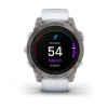 Garmin Epix Pro -kello - Sapphire Edition 47mm, titaani, hopea, valkoinen hihna