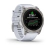 Garmin Epix Pro -kello - Sapphire Edition 51mm, titaani, hopea, valkoinen hihna