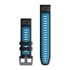 Garmin Fenix 7 Pro QuickFit 22 Band - silikoni, musta/Cirrus Blue