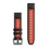 Garmin Fenix 7 Pro QuickFit 22 Band - silikoni, musta/palonpunainen