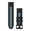 Garmin Fenix 7 Pro QuickFit 26 Band - silikoni, musta/Cirrus Blue