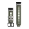 Garmin Fenix 7 Pro QuickFit 26 Band - silikoni, vaaleanharmaa/sammalvihreä