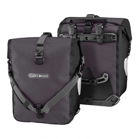 Pair of Ortlieb Sport-Roller Plus gravel panniers - granite - black