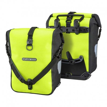 Par kolesarskih torb Ortlieb Sport-Roller High Visibility spredaj/zadaj - neon rumena - črna odsevna
