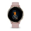 Venu 3S Garmin -kello - Pehmeä kulta vaaleanpunaisella hihnalla - 41 mm:n kotelo