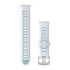 Pikakiinnityshihna - silikoni, valkoinen/vedenvihreä hopeisella soljella - 18 mm - 010-11251-A4