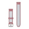 Pikakiinnityshihna - silikoni, vaaleanpunainen/valkoinen hopeisella soljella - 18 mm - 010-11251-A5