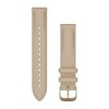 Pikakiinnityshihna - Nahkaa, Hiekkabeige kermankultaisella soljella - 18 mm - 010-12932-60