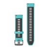 Pikakiinnityshihna - silikoni, turkoosi/musta hopeisella soljella - 22 mm - 010-11251-A2