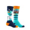 2 pairs of Girls' Mid-Low Socks PISTE BLUE Thyo - navy/turquoise