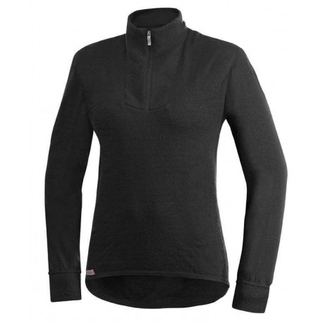 Turtleneck 200 Woolpower Zip Long Sleeve Base Layer - svart