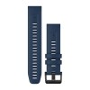 QuickFit™ -hihna, 22 mm, silikoni, Captain Blue mustalla soljella - 010-13111-31