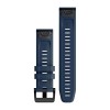 QuickFit™ -hihna, 22 mm, silikoni, Captain Blue mustalla soljella - 010-13111-31