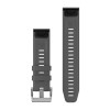QuickFit™ -hihna, 22 mm, silikoni, liuskekivenharmaa (3 kpl, sukellukseen), hopeasolki - 010-13113-00