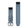 QuickFit™ -hihna, 22 mm, silikoni, sininen (3 kpl, sukellukseen), hopeasolki - 010-13113-01