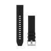 QuickFit™ -hihna, 22 mm, nahka, FKM-nahka/kumihybridi, musta/vihreä hopeasoljella - 010-13225-09