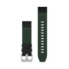 QuickFit™ -hihna, 22 mm, nahka, FKM-nahka/kumihybridi, musta/vihreä hopeasoljella - 010-13225-09