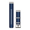 QuickFit™ hihna, 22 mm, nailon, kolmivärinen jacquard-kudottu nylon, sininen hopeasoljella - 010-13225-10