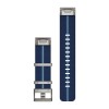 QuickFit™ hihna, 22 mm, nailon, kolmivärinen jacquard-kudottu nylon, sininen hopeasoljella - 010-13225-10