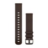 Pikakiinnityshihna - Tummanruskea nahka harmaalla soljella - 20mm - 010-12932-56