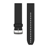 Bracelet Fenix 5 QuickFit 22 mm Garmin - Silicone noir boucle silver