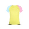 Samarreta tècnica de running de màniga curta Aerial BV Sport - Groc/Blau/Rosa