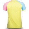 Samarreta tècnica de running de màniga curta Aerial BV Sport - Groc/Blau/Rosa