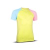 Samarreta tècnica de running de màniga curta Aerial BV Sport - Groc/Blau/Rosa