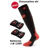 Uppvärmda skidstrumpor Heat Sock 5.0 tåhätta Lenz + litiumbatterier pack rcB1200