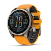 Garmin Fenix 8 kello - 47 mm, AMOLED, safiiri, titaani, titaani, oranssi/grafiitti ranneke