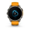 Garmin Fenix 8 kello - 47 mm, AMOLED, safiiri, titaani, titaani, oranssi/grafiitti ranneke