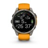 Garmin Fenix 8 kello - 47 mm, AMOLED, safiiri, titaani, titaani, oranssi/grafiitti ranneke
