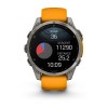 Garmin Fenix 8 kello - 47 mm, AMOLED, safiiri, titaani, titaani, oranssi/grafiitti ranneke